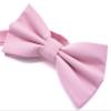 Carahere Boys Pre-tied Cotton Bow Ties Adjustable Solid Color Bow Tie Classic Bow Tie For Kids Pink view 4