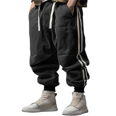 Abborora Mens Casual Sports Pants Athletic Running Sweatpants Hip Hop Trousers Side Stripes Sweatpant (XX-Large,Black)