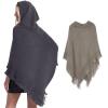 Dsgzkk Shawl,Women Winter Knitted Hooded Poncho Cape Solid Color Crochet Fringed Shawl Wrap Oversized Pullover Cloak Sweater view 1