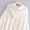 Dsgzkk Shawl,Women Winter Knitted Hooded Poncho Cape Solid Color Crochet Fringed Shawl Wrap Oversized Pullover Cloak Sweater view 4
