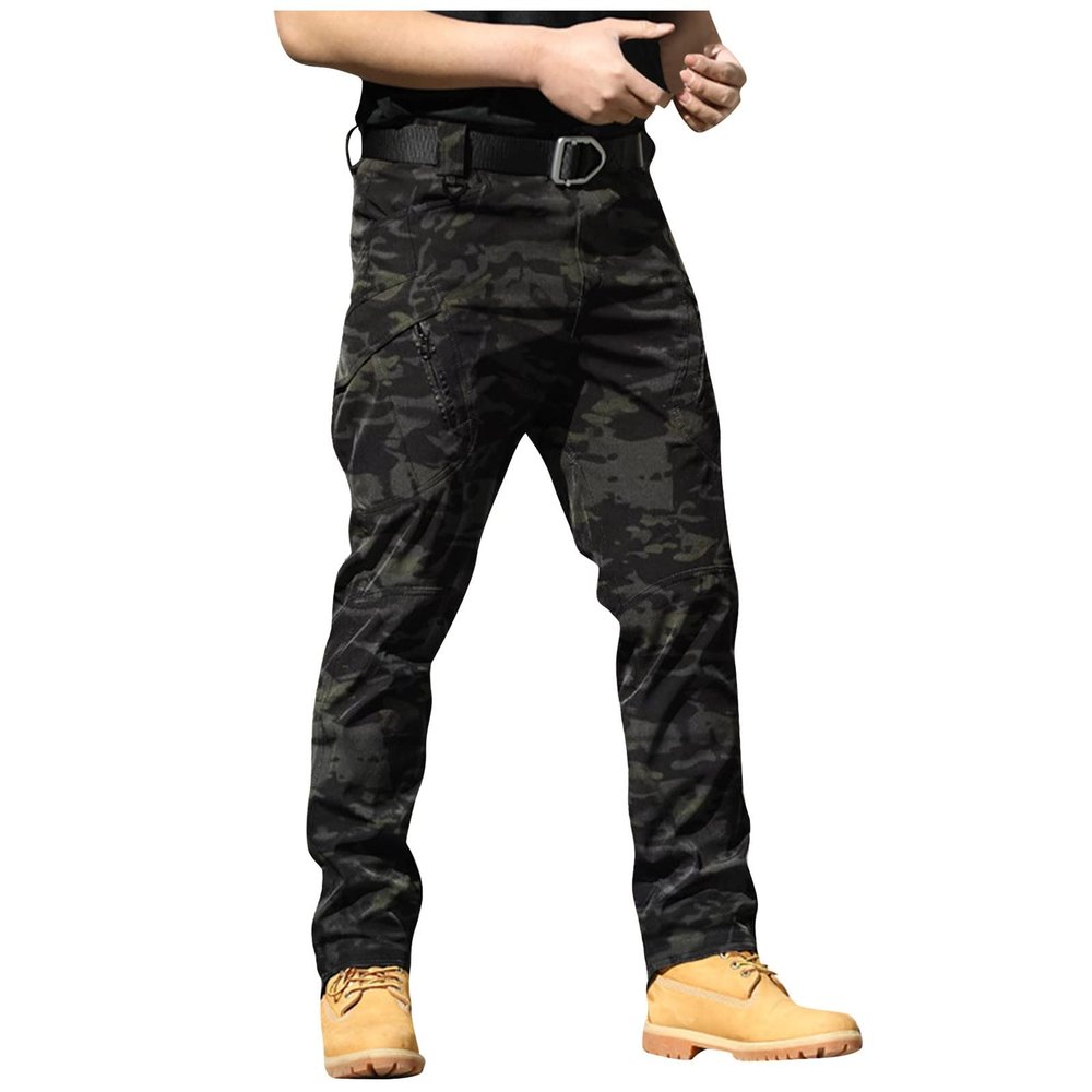 Men Work Pants Baggy Cargo City Outdoor Construction Ripstop Lightweight Flexcamo Stretchy Tactical Pants Casual Travel Fishing Hiking Hunting Pant Motorcycle Pant with Zipper Pockets
