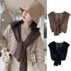 Dsgzkk Solid Color Women Knitted Knotted Scarf for Girl Winter Acrylic Fibres Shawls and Wraps Cape Keeping Warm Elegant view 2