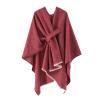 Dsgzkk Colombia Poncho Shawl for Women Crochet Sweater Knit Kimono Shawl Shoulder Wrap Winter Autumn Warm Shawl Scarf view 1