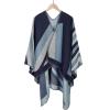 Dsgzkk Shawl,Women Open Front Poncho Cape Irregular Striped Shawl Wrap Thicken Warm Oversize Cardigan Sweater Scarf view 3