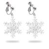 Christmas Clip on Earrings for Women Non Pierced Snowflake Rhinestone Crystal Holiday Cubic Zirconia Fur Ball Fluffy Pom Trendy Jewelry view 1