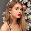 Christmas Clip on Earrings for Women Non Pierced Snowflake Rhinestone Crystal Holiday Cubic Zirconia Fur Ball Fluffy Pom Trendy Jewelry view 2