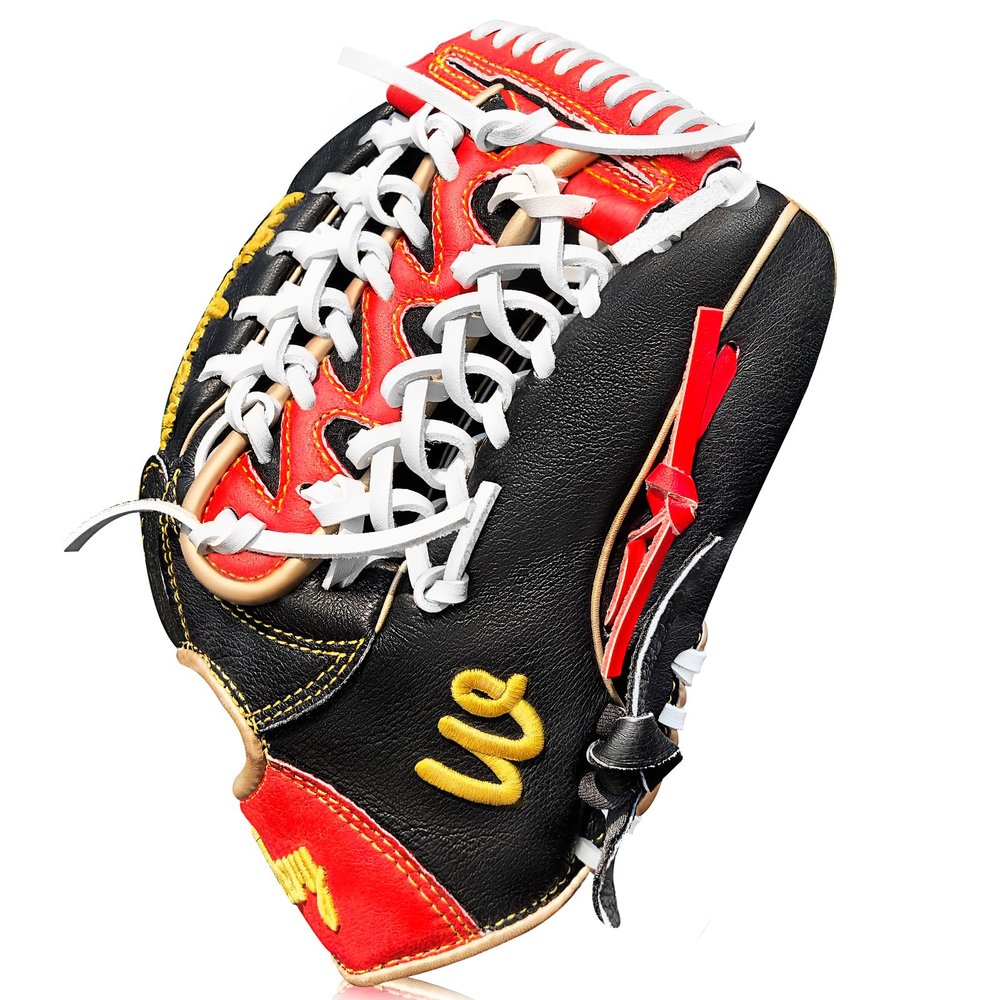 WISDMERY 12.75" Softball Baseball Glove - Full Grain Leather Slowpitch Fastpitch Mens Womens Adult Youth Outfield Infield Right Hand Throw Modified Trap Training Fielding Mitts 12.75 Inch
