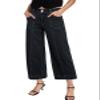 Astylish Womens High Waisted Straight Leg Jeans Cropped Wide Leg Denim Pants Black view 4