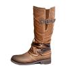 Cowgirl Boots Black Short Women's Military Combat Boots Knee High Side Zipper Low Heel Motorcycle Riding Biker Boots Winter Western Dress Ankle Booties 2024 view 1
