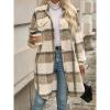 Women's Long Flannel Plaid Jacket Shacket Casual Mid Length Shepa Overcoats view 2