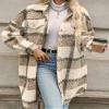 Women's Long Flannel Plaid Jacket Shacket Casual Mid Length Shepa Overcoats view 3