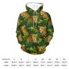 Leopard Tropical Leaves Unisex Hoodies 3D Printed Pullover Sweatshirt Casual Hooded Sweater Tops3XL view 2