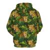 Leopard Tropical Leaves Unisex Hoodies 3D Printed Pullover Sweatshirt Casual Hooded Sweater Tops3XL view 3