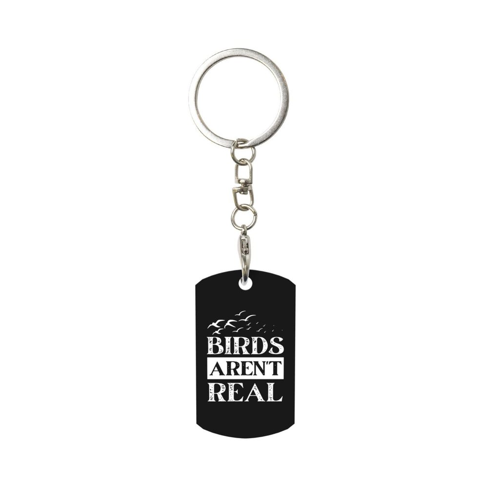Birds Arent Real Keychain With Keyring Clips Car Key Organizer