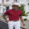 COOFANDY Mens Golf Shirt Ribbed Knitted Polo Shirts Business Casual Polos Shirt Vintage Textured Collared Shirts Trendy Summer Clothes 2025 Wine Red view 3