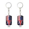 Wxenaiedk England British American Flag Keychain With Keyring Clips Car Key Organizer view 3