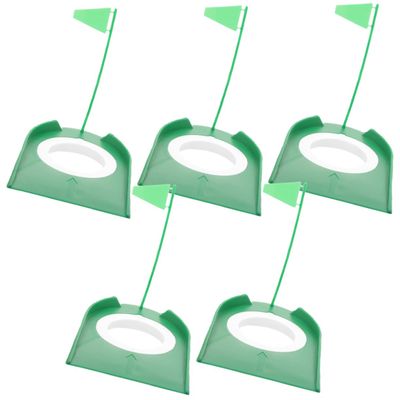 BRIGHTFUFU 5pcs Indoor Putting Cup Golf Putting Practice Aid with Flags for Home Office Gym Training Compact Material for Anywhere Use