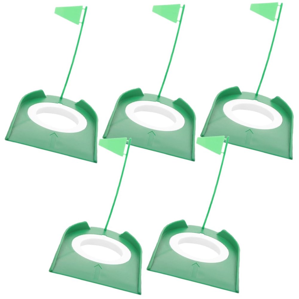 BRIGHTFUFU 5pcs Indoor Putting Cup Golf Putting Practice Aid with Flags for Home Office Gym Training Compact Material for Anywhere Use