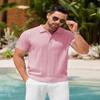 COOFANDY Mens Knit Polo Shirts Short Sleeve Ribbed Textured Polo Shirt Lightweight Casual Golf Shirts Collared T Shirt Dark Pink view 4