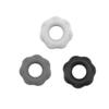 KOMBIUDA 3pcs Silicone Hand Grip Strengthener Rings for Hand Exercise Rehabilitation and Pressure Relief Light Grey Dark Grey Black view 1