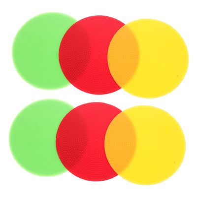 Toddmomy 6pcs Soccer Training Markers Sign Discs for Football Training Smooth Edges Lightweight for Sports Practice and School Events