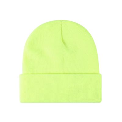 2THESTARS Beanie for Men Women Warm Winter Hat Windproof Thick Knitted Cuffed Unisex Skull Cap - Neon Yellow