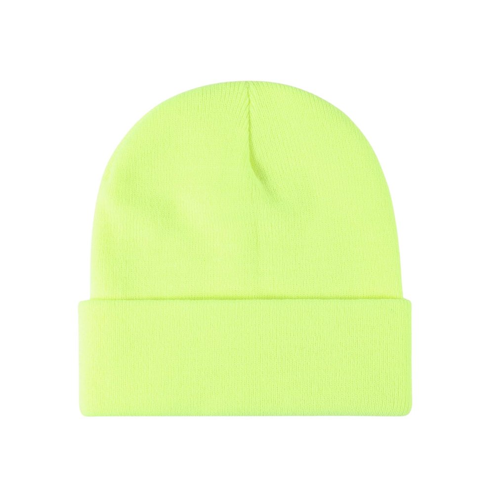 2THESTARS Beanie for Men Women Warm Winter Hat Windproof Thick Knitted Cuffed Unisex Skull Cap - Neon Yellow