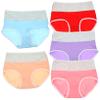 COSMEVIVI 5pcs High Waist Cotton Underpants for Women Breathable Thin Briefs Comfortable Solid Underwear Skin-friendly for Daily Wear view 1