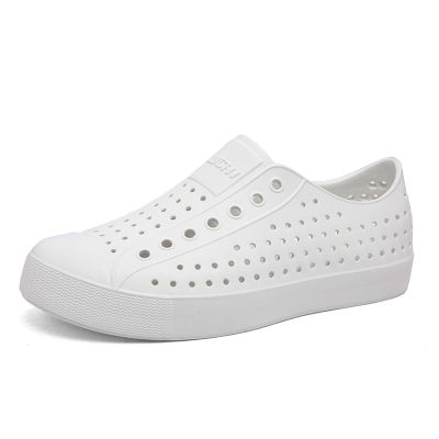 Waterproof Garden Clogs for Men and Women - Lightweight Breathable EVA Slip-On Shoes - Comfortable Non-Slip Casual Footwear for Outdoor, Beach, Everyday Wear White