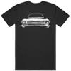 1965 Chevy El Camino Retro American Classic Car Front Grill Profile Graphic T Shirt L Black view 1