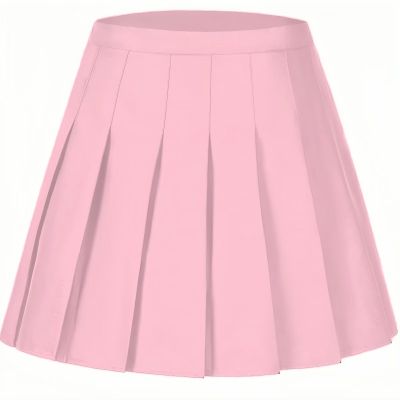 Laimi Duo Women Pink Pleated Skirt high Waist Tennis Skirts for Women School Party Outfits Girls mini Skirt Skort Size 3XL