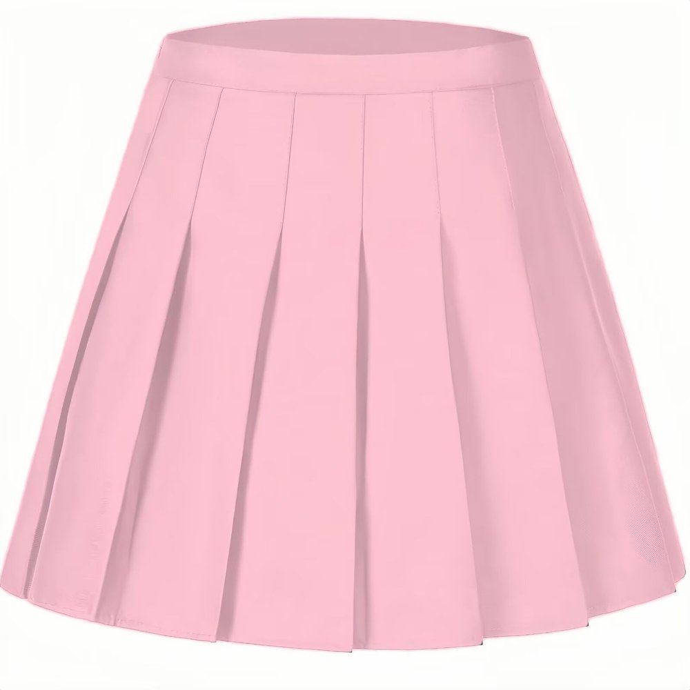 Laimi Duo Women Pink Pleated Skirt high Waist Tennis Skirts for Women School Party Outfits Girls mini Skirt Skort Size 3XL