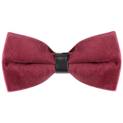 Elerevyo Men's Velvet Velour Adjustable Pre-Tie Bow Ties for Prom Wedding Tuxedo One Size Dark Red