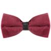 Elerevyo Men's Velvet Velour Adjustable Pre-Tie Bow Ties for Prom Wedding Tuxedo One Size Dark Red view 1
