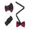 Elerevyo Men's Velvet Velour Adjustable Pre-Tie Bow Ties for Prom Wedding Tuxedo One Size Dark Red view 2