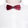 Elerevyo Men's Velvet Velour Adjustable Pre-Tie Bow Ties for Prom Wedding Tuxedo One Size Dark Red view 4