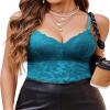 Avidlove Lace Bralette for Women V Neck Camisole Lingerie Spaghetti Strap Tube Slim Tank Top Blue Green Medium view 1