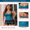Avidlove Lace Bralette for Women V Neck Camisole Lingerie Spaghetti Strap Tube Slim Tank Top Blue Green Medium view 4