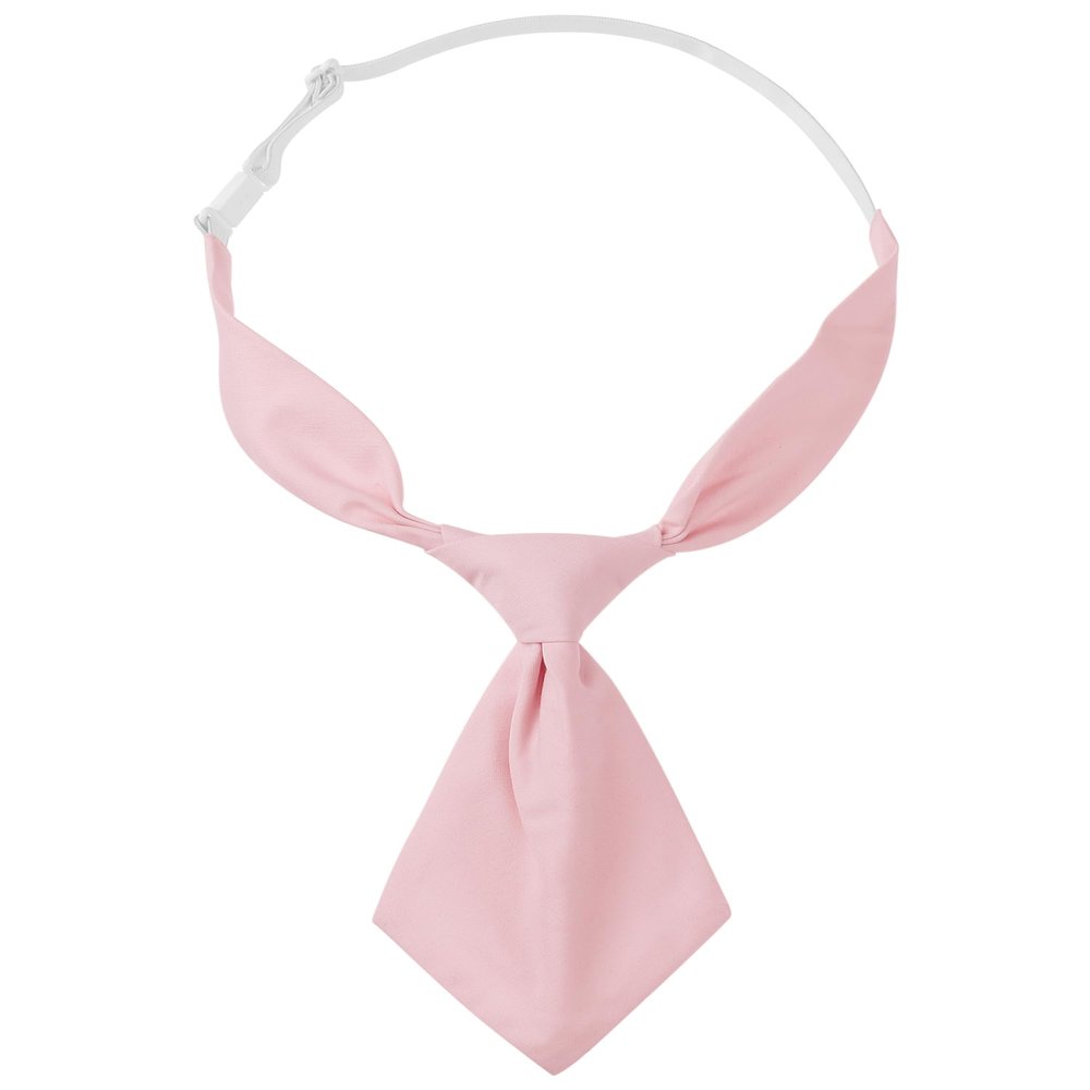 Elerevyo Pre-tied Short Necktie Solid Color Uniform Tie for Women Teens