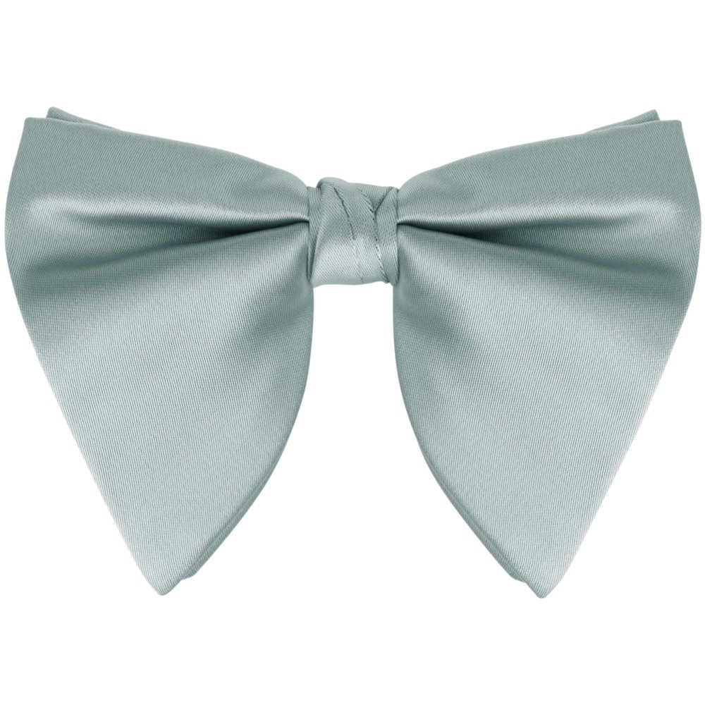 Elerevyo Men's Pre-tied Solid Color Satin Bowtie Adjustable Neck Bow Ties for Elegant Wedding One Size Grey