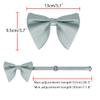 Elerevyo Men's Pre-tied Solid Color Satin Bowtie Adjustable Neck Bow Ties for Elegant Wedding One Size Grey view 3