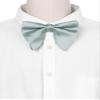 Elerevyo Men's Pre-tied Solid Color Satin Bowtie Adjustable Neck Bow Ties for Elegant Wedding One Size Grey view 4