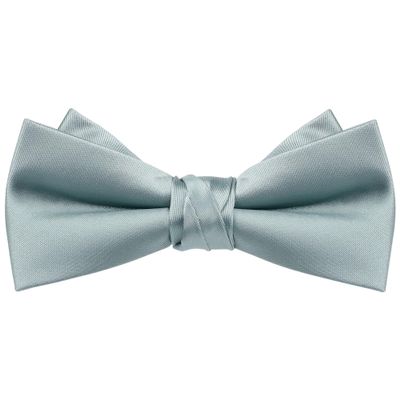 Elerevyo Men's Solid Color Layered Necktie Pre-tied Bow Ties for Party Wedding One Size Gray