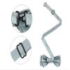 Elerevyo Men's Solid Color Layered Necktie Pre-tied Bow Ties for Party Wedding One Size Gray view 2