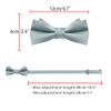 Elerevyo Men's Solid Color Layered Necktie Pre-tied Bow Ties for Party Wedding One Size Gray view 3