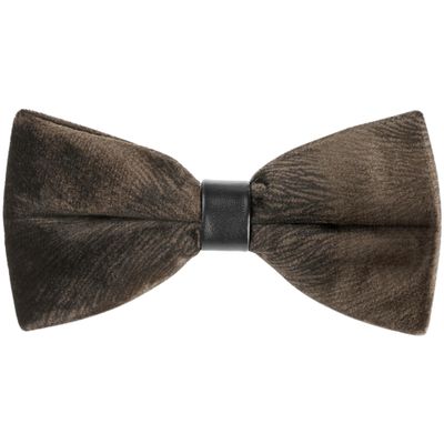 Elerevyo Men's Velvet Velour Adjustable Pre-Tie Bow Ties for Prom Wedding Tuxedo One Size Dark Brown
