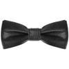 Elerevyo Men's Fashion PU Leather Single Layer Casual Bow Tie One Size Black 2 view 1