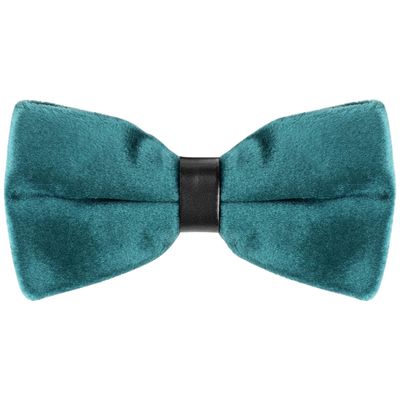 Elerevyo Men's Velvet Velour Adjustable Pre-Tie Bow Ties for Prom Wedding Tuxedo One Size Teal