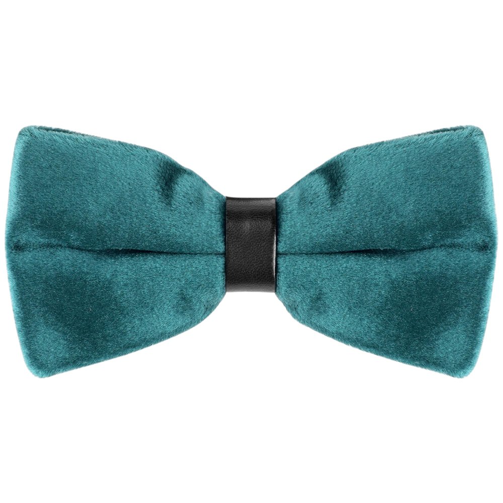 Elerevyo Men's Velvet Velour Adjustable Pre-Tie Bow Ties for Prom Wedding Tuxedo One Size Teal
