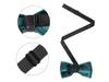 Elerevyo Men's Velvet Velour Adjustable Pre-Tie Bow Ties for Prom Wedding Tuxedo One Size Teal view 2